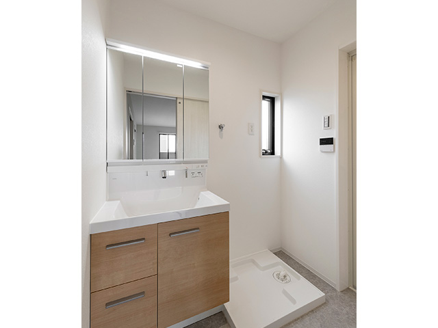 愛知県岩倉市の新築賃貸ガレージハウス/ビルトインガレージ付きメゾネット賃貸アパート「HC-G Iwakura」C棟洗面室