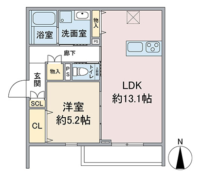 名古屋市熱田区二番の新築賃貸アパート「C’est merveilleux(セ メルヴェイユ)」Cタイプ間取り
