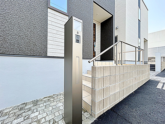 名古屋市名東区文教台の新築一戸建て賃貸住宅B号地：階段とLDK