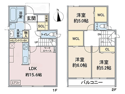 名古屋市守山区吉根の新築戸建賃貸住宅「吉根貸戸建」ACタイプ間取り