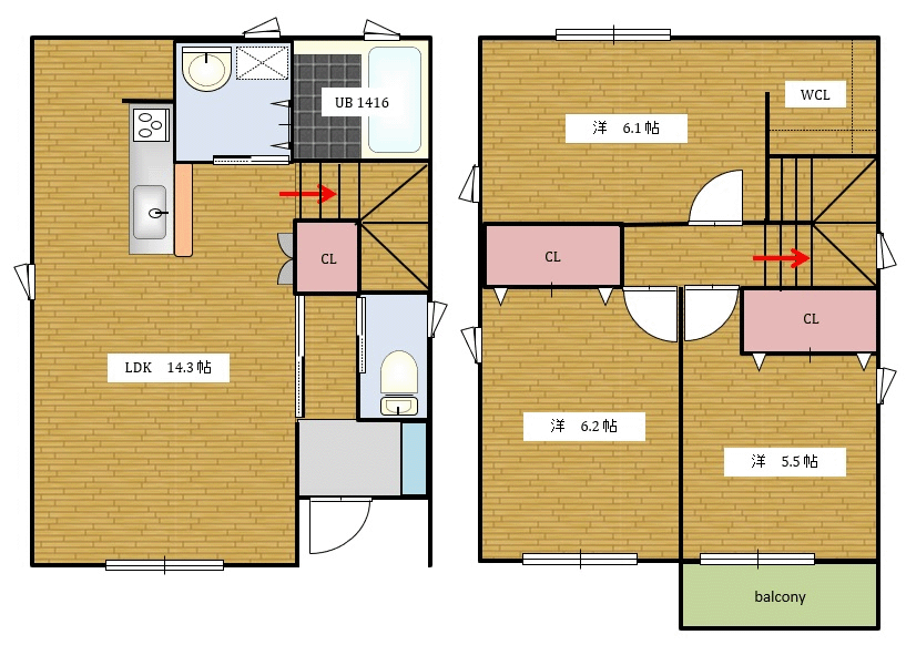 名古屋市中区松原の新築賃貸一戸建て「プレズィール松原」間取り