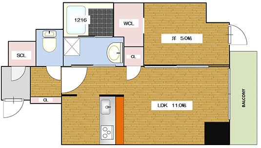 名古屋市東区東大曽根町の新築賃貸マンション「(仮称)東大曽根マンション」 1号室　1LDK