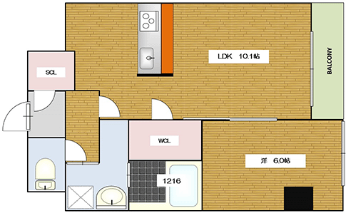 名古屋市東区東大曽根町の新築賃貸マンション「(仮称)東大曽根マンション
」 2号室　1LDK