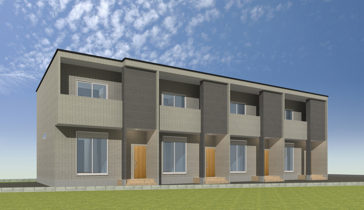 愛知県長久手市の新築メゾネット賃貸アパート「アプリーレ先達」外観