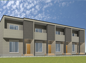 愛知県長久手市先達の新築メゾネット賃貸アパート「アプリーレ先達」外観