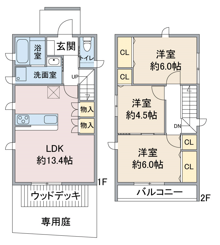 愛知県尾張旭市の新築賃貸一戸建て「庄南パーク」間取り