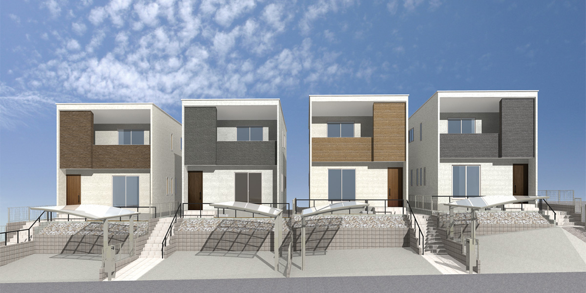 名古屋市名東区宝が丘の新築戸建賃貸住宅「（仮称）宝が丘貸家
」正面外観デザイン