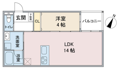 豊田市山之手の新築木造3階建て賃貸アパート「エテルナ山之手」Aタイプ間取り