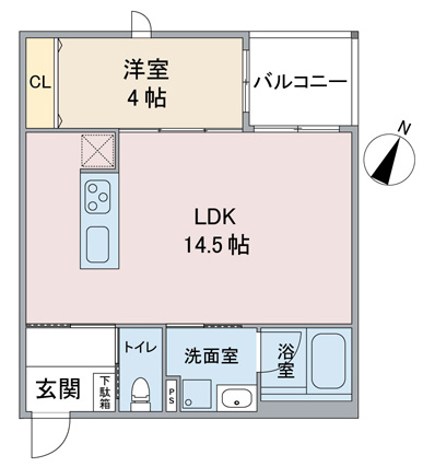 豊田市山之手の新築木造3階建て賃貸アパート「エテルナ山之手」Bタイプ間取り